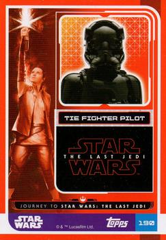2017 Topps Star Wars Journey to the Last Jedi (UK Release) - Shiny Cards #190 TIE Fighter Pilot Back