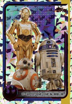 2017 Topps Star Wars Journey to the Last Jedi (UK Release) - Shiny Cards #195 C-3PO, R2-D2 & BB-8 Front