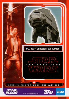 2017 Topps Star Wars Journey to the Last Jedi (UK Release) - Shiny Cards #200 First Order Walker Back