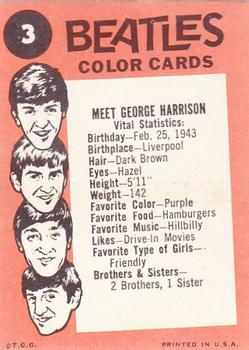 1964 Topps Beatles Color #3 Meet George Harrison Back