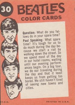 1964 Topps Beatles Color #30 Paul, George, John, Ringo - Paul Speaking Back