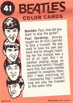 1964 Topps Beatles Color #41 Paul - Paul Speaking Back
