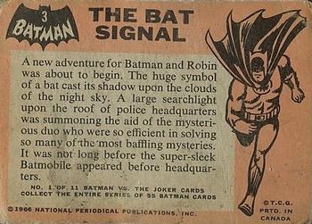1966 O-Pee-Chee Batman (Black Bat Logo) #3 The Bat Signal Back