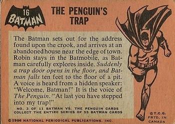 1966 O-Pee-Chee Batman (Black Bat Logo) #16 The Penguin's Trap Back