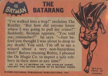 1966 O-Pee-Chee Batman (Black Bat Logo) #46 The Bat-a-Rang Back