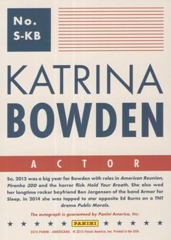 2015 Panini Americana - Signatures Green #S-KB Katrina Bowden Back