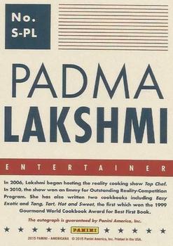 2015 Panini Americana - Signatures Green #S-PL Padma Lakshmi Back