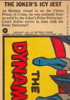 1966 O-Pee-Chee Batman Series B (Blue Bat Logo) #1B The Joker's Icy Jest Back