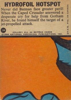 1966 O-Pee-Chee Batman Series B (Blue Bat Logo) #3B Hydrofoil Hotspot Back