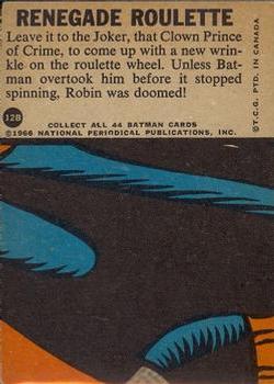 1966 O-Pee-Chee Batman Series B (Blue Bat Logo) #12B Renegade Roulette Back