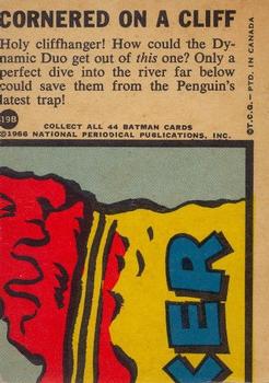 1966 O-Pee-Chee Batman Series B (Blue Bat Logo) #19B Cornered on a Cliff Back