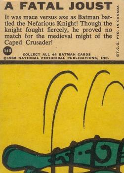1966 O-Pee-Chee Batman Series B (Blue Bat Logo) #34B A Fatal Joust Back