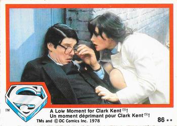 1978 O-Pee-Chee Superman: The Movie #86 A Low Moment for Clark Kent Front