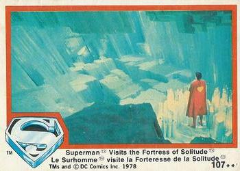 1978 O-Pee-Chee Superman: The Movie #107 Superman Visits the Fortress of Solitude Front