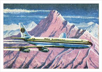 1958 Cardmaster Jet Aircraft of the World #6 Boeing 707 Front