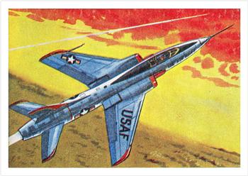 1958 Cardmaster Jet Aircraft of the World #53 Republic F105B Thunderchief Front