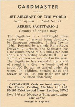 1958 Cardmaster Jet Aircraft of the World #73 Aerjer Sagittario 2 Back