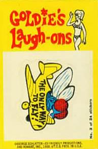 1968 Topps Rowan & Martin's Laugh-In - Goldie's Laugh-ons Stickers #2 The Only Way to Fly! Front