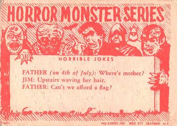 1961 Nu-Cards Horror Monster #2 Gigantis The Fire Monster Back