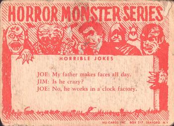 1961 Nu-Cards Horror Monster #4 Gigantis The Fire Monster Back