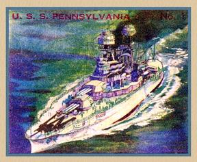 1936 Newport Products Battleship Gum (R20) #1 U.S.S. Pennsylvania Front