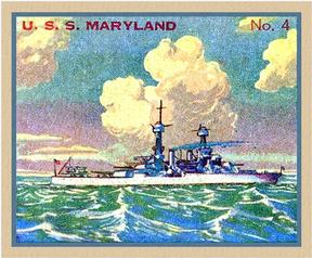 1936 Newport Products Battleship Gum (R20) #4 U.S.S. Maryland Front