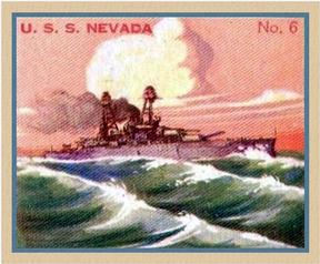 1936 Newport Products Battleship Gum (R20) #6 U.S.S. Nevada Front