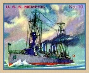 1936 Newport Products Battleship Gum (R20) #10 U.S.S. Memphis Front