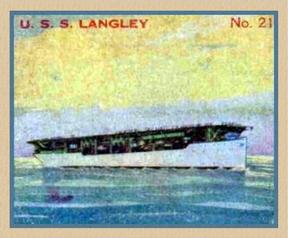 1936 Newport Products Battleship Gum (R20) #21 U.S.S. Langley Front