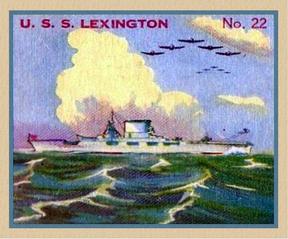 1936 Newport Products Battleship Gum (R20) #22 U.S.S. Lexington Front