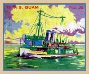 1936 Newport Products Battleship Gum (R20) #36 U.S.S. Guam Front