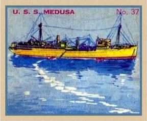 1936 Newport Products Battleship Gum (R20) #37 U.S.S. Medusa Front