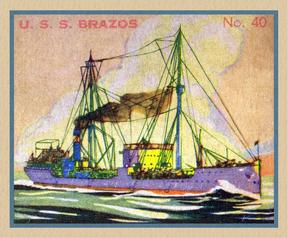 1936 Newport Products Battleship Gum (R20) #40 U.S.S. Brazos Front
