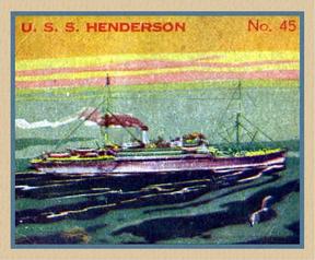 1936 Newport Products Battleship Gum (R20) #45 U.S.S. Henderson Front