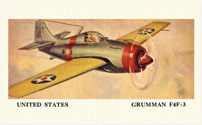 1940 Cracker Jack Fighting Planes (E151) #NNO United States: Grumman F4F-3 Front