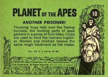1969 O-Pee-Chee Planet of the Apes #10 Another Prisoner! Back