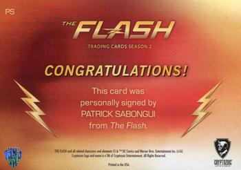 2017 Cryptozoic The Flash Season 2 - Autographs #PS Patrick Sabongui Back