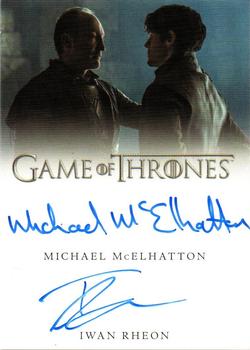 2017 Rittenhouse Game of Thrones Valyrian Steel - Dual Autographs #NNO Michael McElhatton  / Iwan Rheon Front