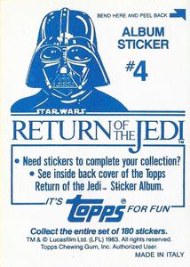 1983 Topps Star Wars: Return of the Jedi Album Stickers #4 Approaching Death Star Back