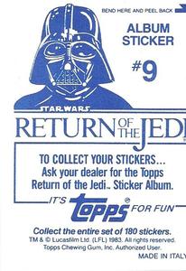 1983 Topps Star Wars: Return of the Jedi Album Stickers #9 Approaching Death Star Back