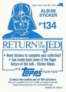 1983 Topps Star Wars: Return of the Jedi Album Stickers #134 Baby Ewok Back