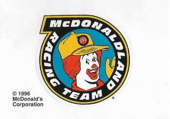 1996 Collect-A-Card The Adventures of Ronald McDonald: The McDonaldland 500 - Racing Team Stickers #3 McDonaldland Racing Team Front