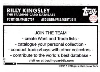 2017 C2Cigars TCDB Business Card #BC-BK Billy Kingsley Back