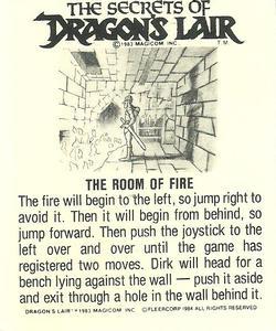 1984 Fleer Dragon's Lair #12c Squinch! I Can't Stand The Pressure Back