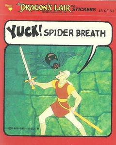 1984 Fleer Dragon's Lair #16 Yuck! Spider Breath Front