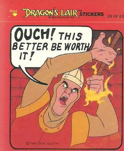 1984 Fleer Dragon's Lair #26 Ouch! This Better Be Worth It! Front