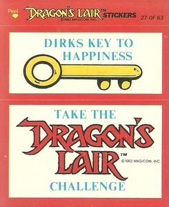 1984 Fleer Dragon's Lair #27 Dirk's Key To Happiness Front