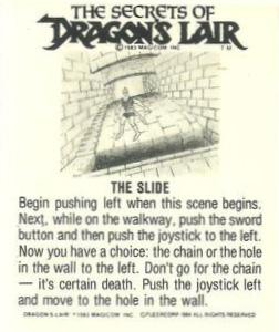 1984 Fleer Dragon's Lair #55 The Whirlpools Back