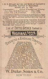 1887 W. Duke Sons & Co. Battle Scenes (N99) #NNO J.E.B. Stuart Saving His Guns, Cathetts Station Back