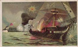 1887 W. Duke Sons & Co. Battle Scenes (N99) #NNO Merrimac Destroying The Frigate Congress Front